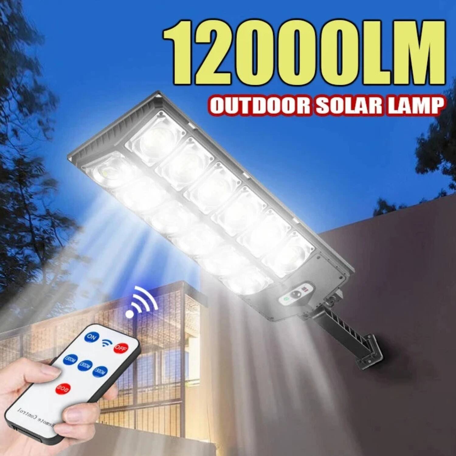 12000LM OUTDOOR SOLAR LAMP

OUTDOOR SOLAR LAMP

ON OFF

SOS

CROCM CROOM R00W