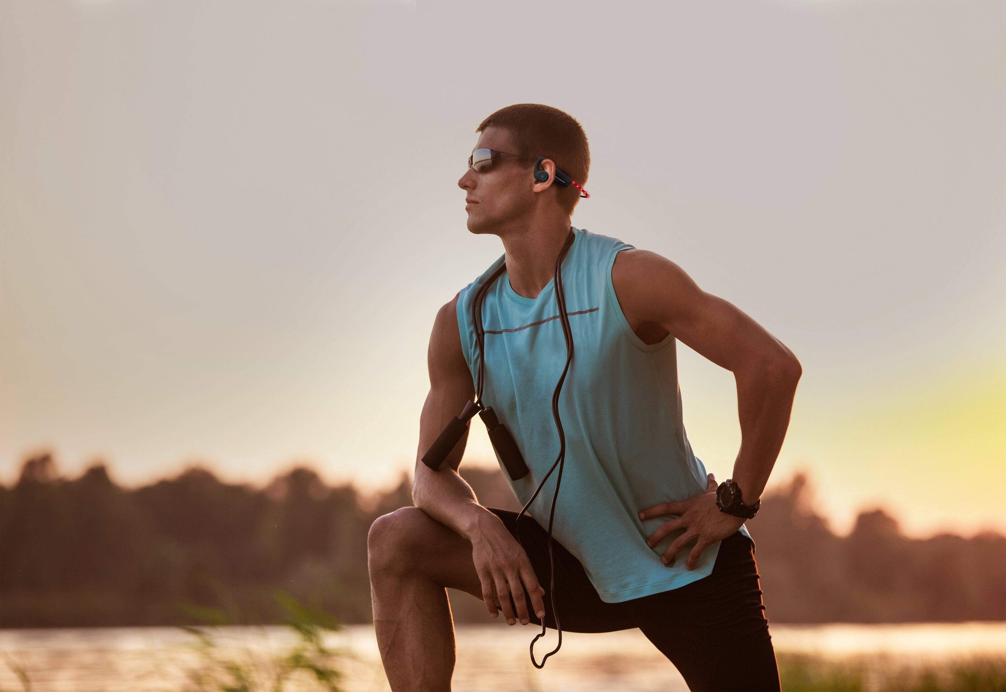 Angle. OPN Sound - Dashlyte+ Wireless Sports Headphones with Safety Lights - Black.