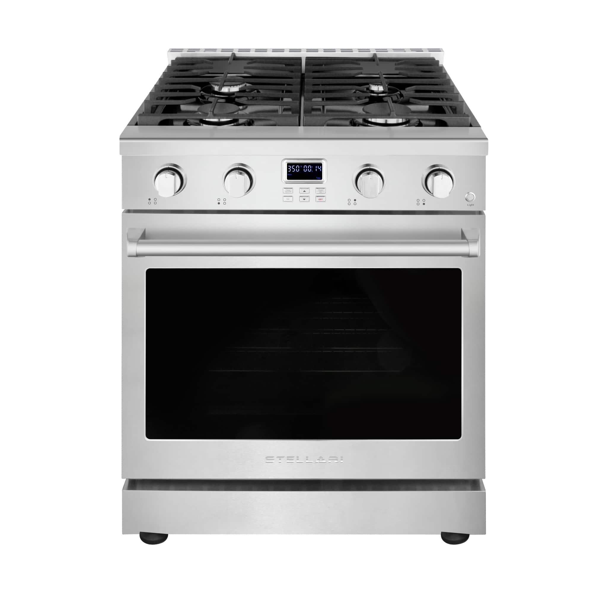30 in. Stellari 4-Burners 5.0 cu. Ft. Freestanding Professional Gas Range in Stainless Steel with Convection Oven - Brushed Stainless Steel