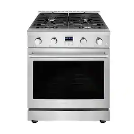30 in. Stellari 4-Burners 5.0 cu. Ft. Freestanding Professional Gas Range in Stainless Steel with Convection Oven - Brushed Stainless Steel