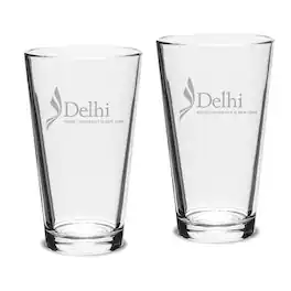 Jardine - SUNY Delhi Broncos 16oz. Two-Piece Classic Pub Glass Set - Multicolor