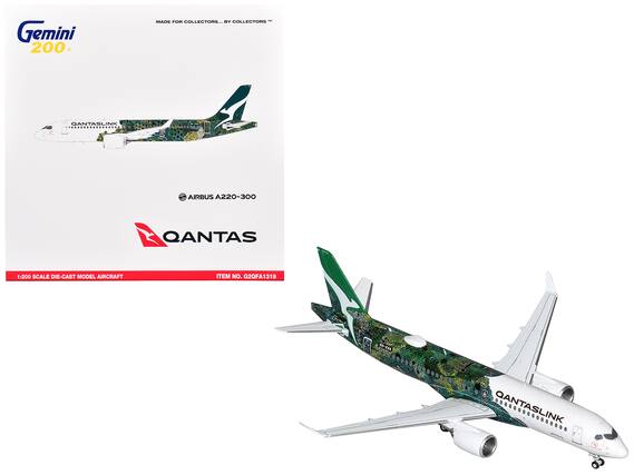 Gemini 200
MADE FOR COLLECTORS... BY COLLECTORS
AIRBUS A220-300
QANTASLINK
1:200 SCALE DIE-CAST MODEL AIRCRAFT
ITEM NO. G2QFA1319
QANTAS