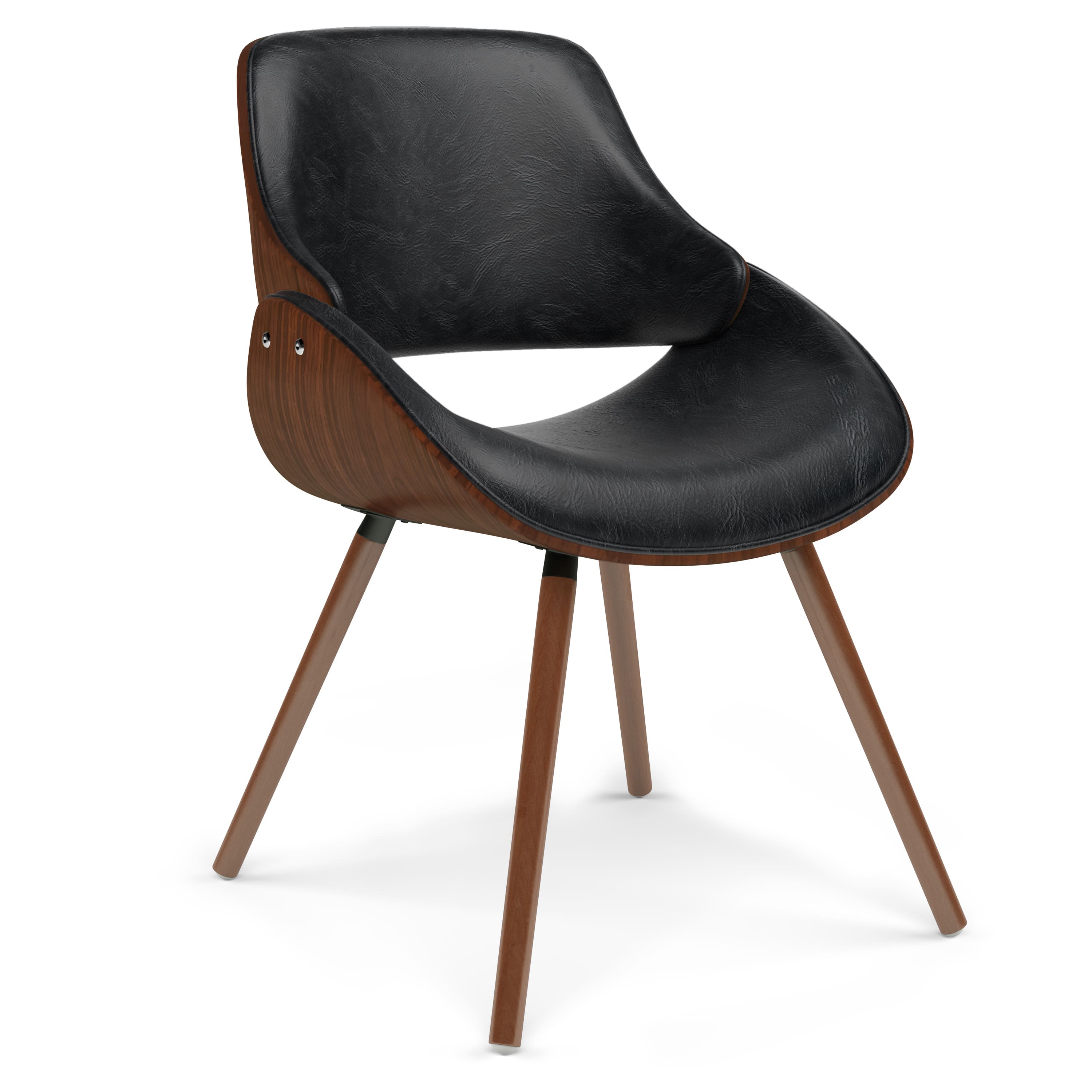 Angle. Simpli Home - Malden Bentwood Dining Chair with Wood Back - Distressed Black.