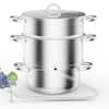 Front. Winado - 8.5 Quart Juice Steamer Stainless Steel with Tempered Glass Lid Clamp, Loop Handles for Soup, Juice & Steaming - Silver.
