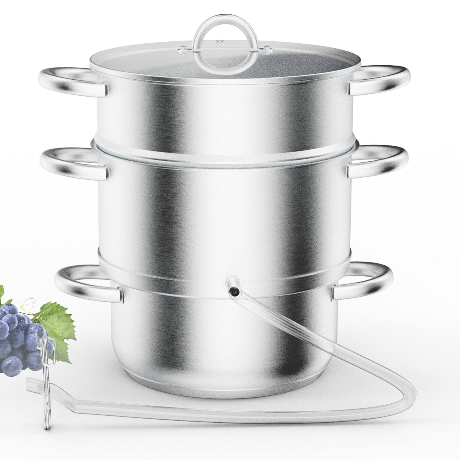 Front. Winado - 8.5 Quart Juice Steamer Stainless Steel with Tempered Glass Lid Clamp, Loop Handles for Soup, Juice & Steaming - Silver.