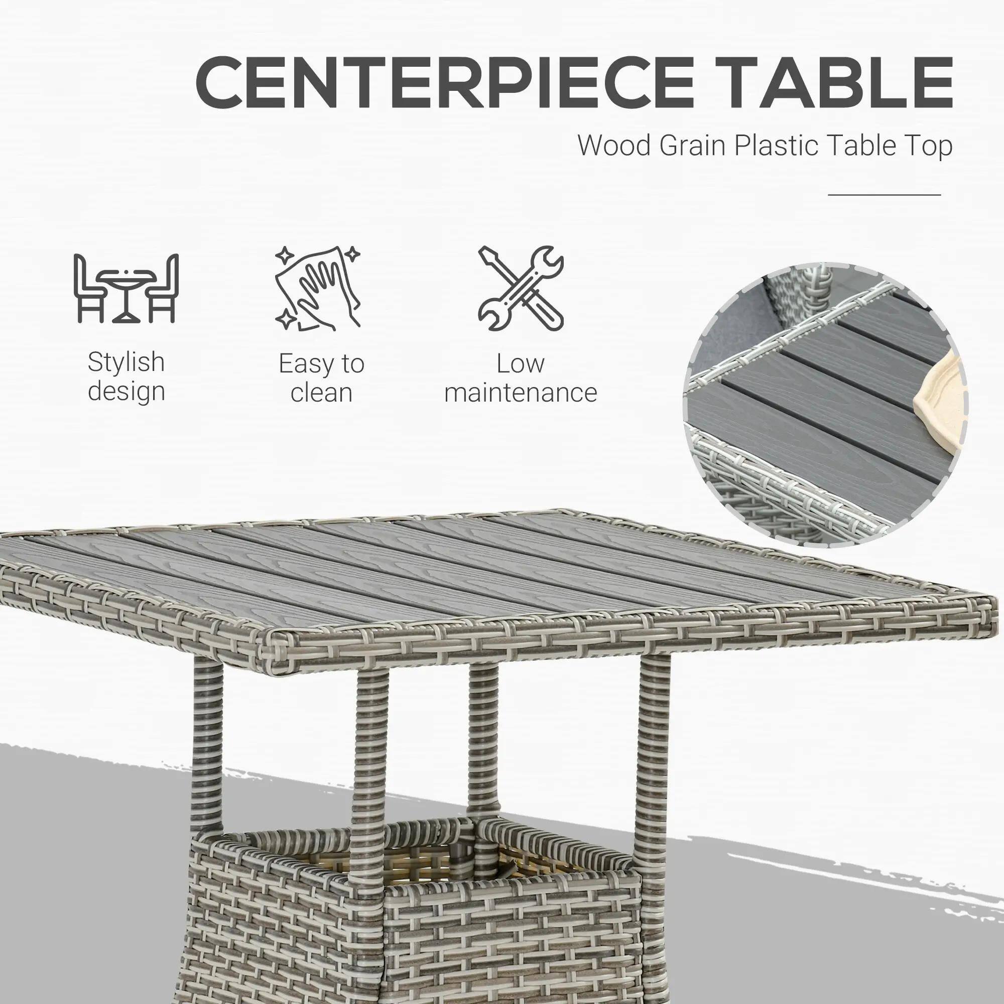 CENTERPIECE TABLE Wood Grain Plastic Table Top
Stylish design
Easy to clean
Low maintenance