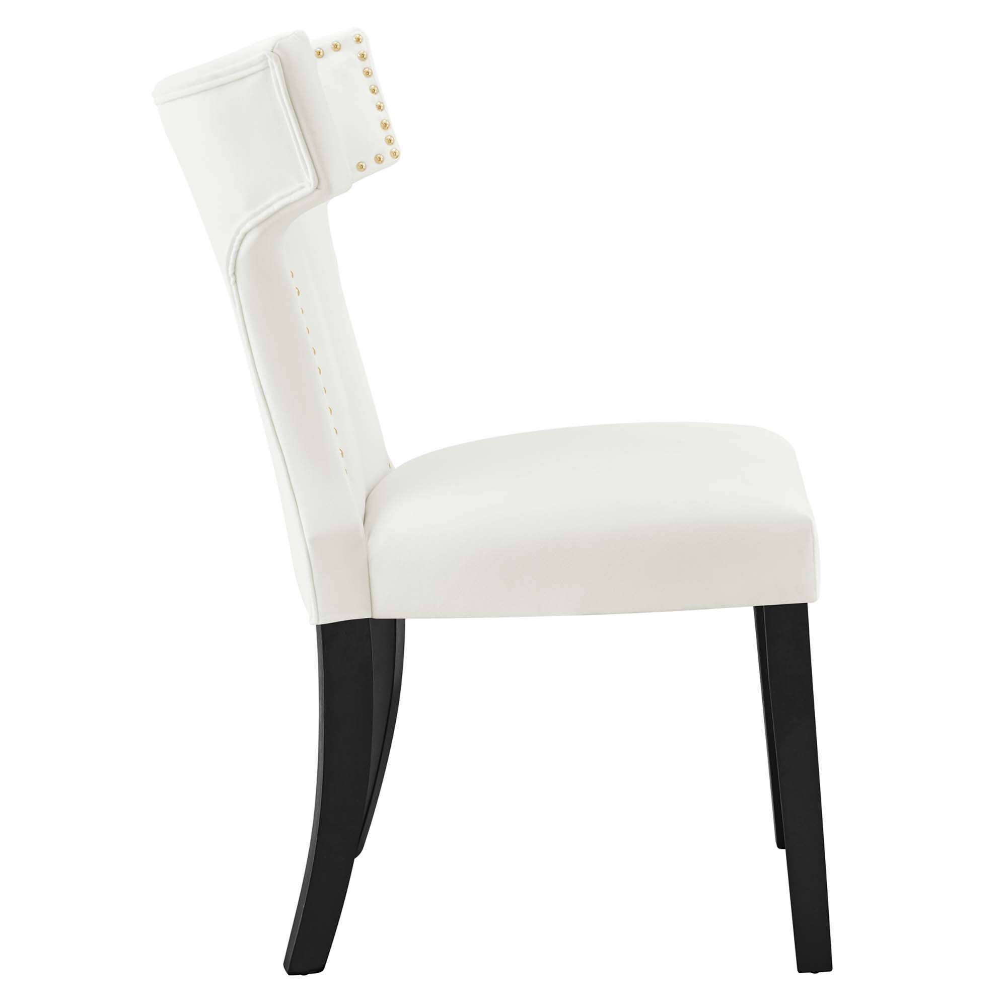 Alt View 2. Modway - Curve Performance Velvet Dining Chairs Set of 2 by Modway - White.