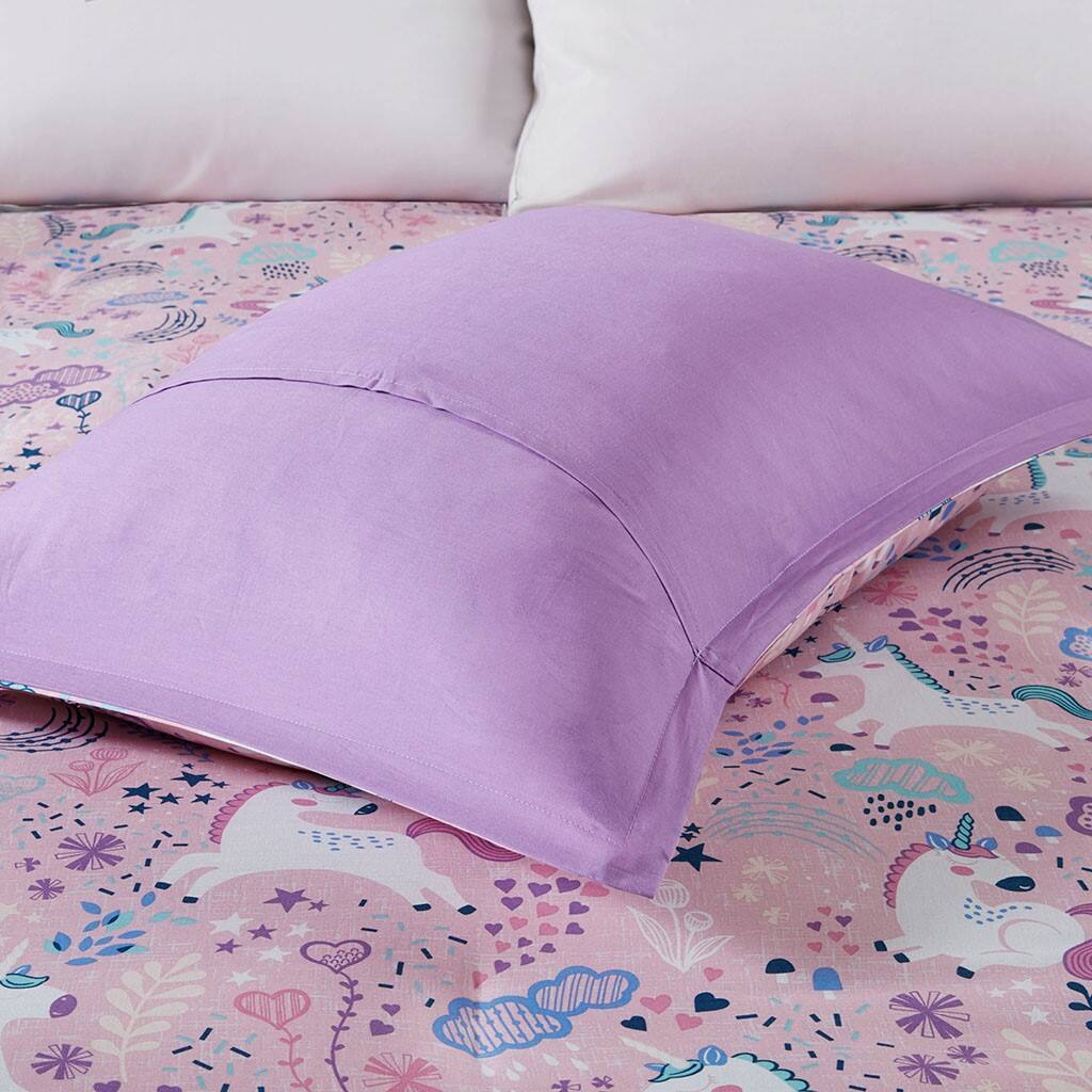 Alt View 3. Gracie Mills - Gracie Mills Glenda Magic Unicorn Cotton Duvet Cover Set - Pink.