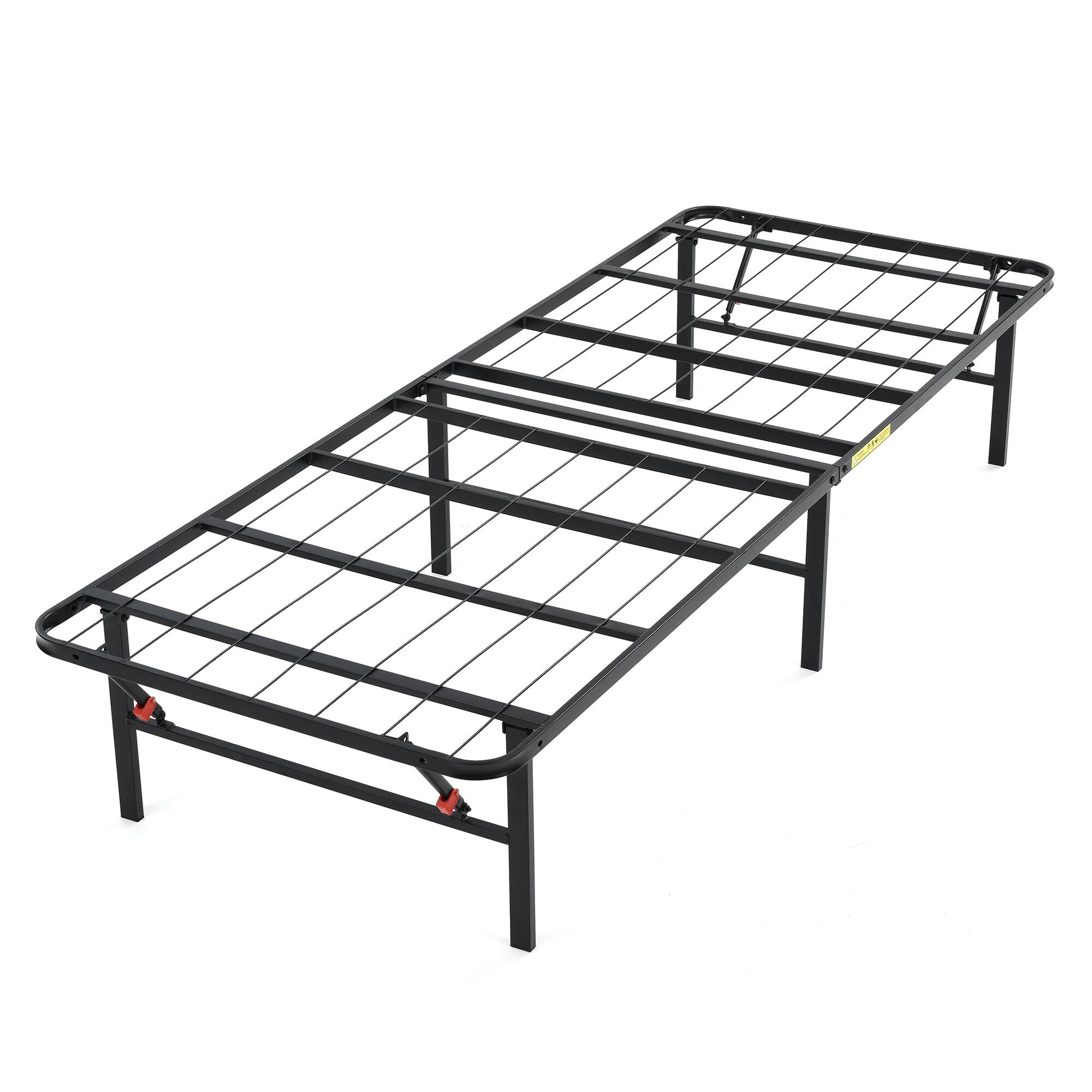 Alt View 1. Hercules - Hercules Folding Metal Bed Frame, 14 Inch Platform Mattress Foundation, Twin - Black.