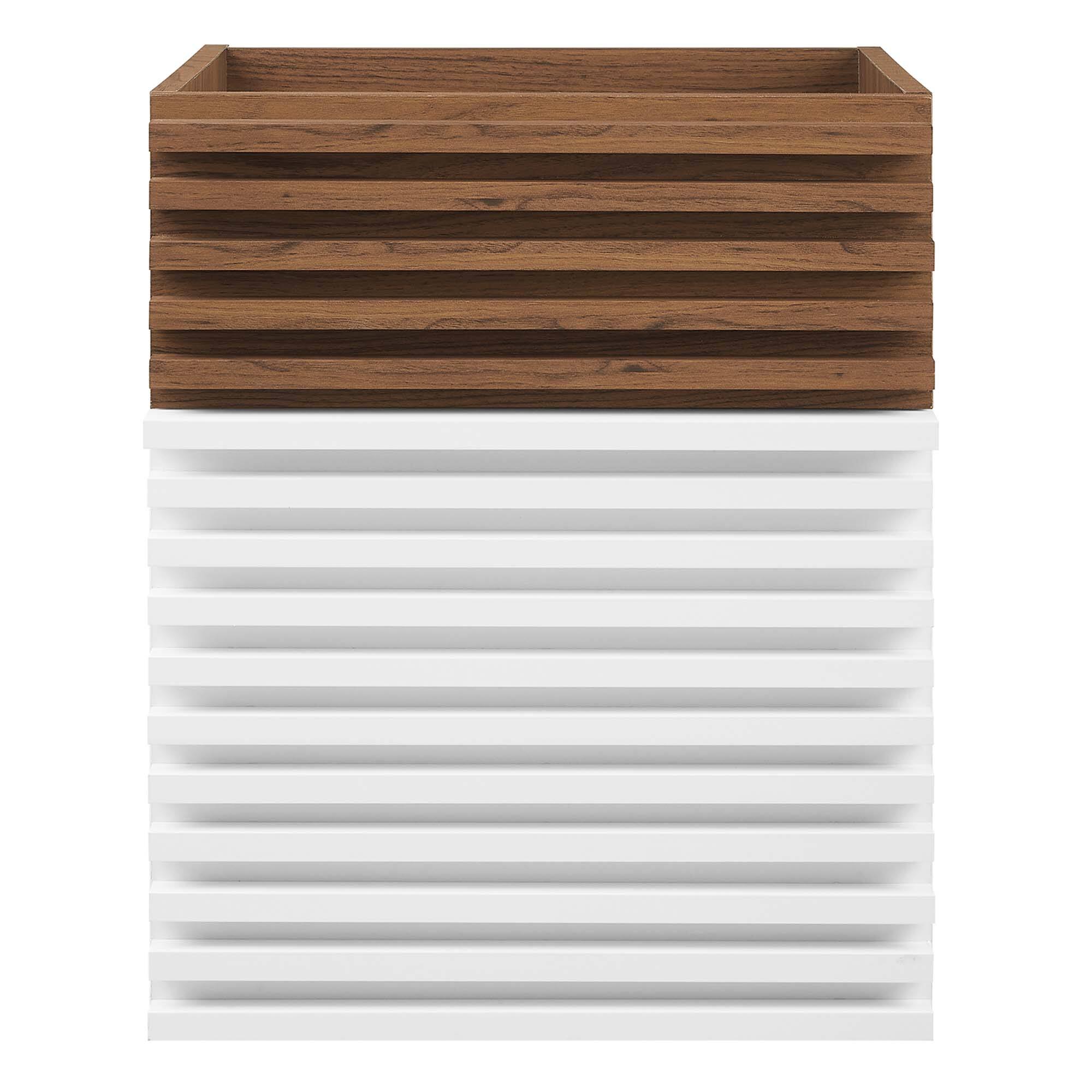 Alt View 4. Modway - Render Wall-Mount Bathroom Cabinet Basin Not Included - White Walnut.