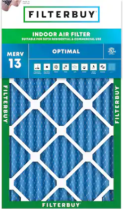 Filterbuy - 16x36x2 MERV 13 Smoke & Allergy Defense, Electrostatic Pleated HVAC AC Furnace Air Filters Replacement (1-Pack) - Blue