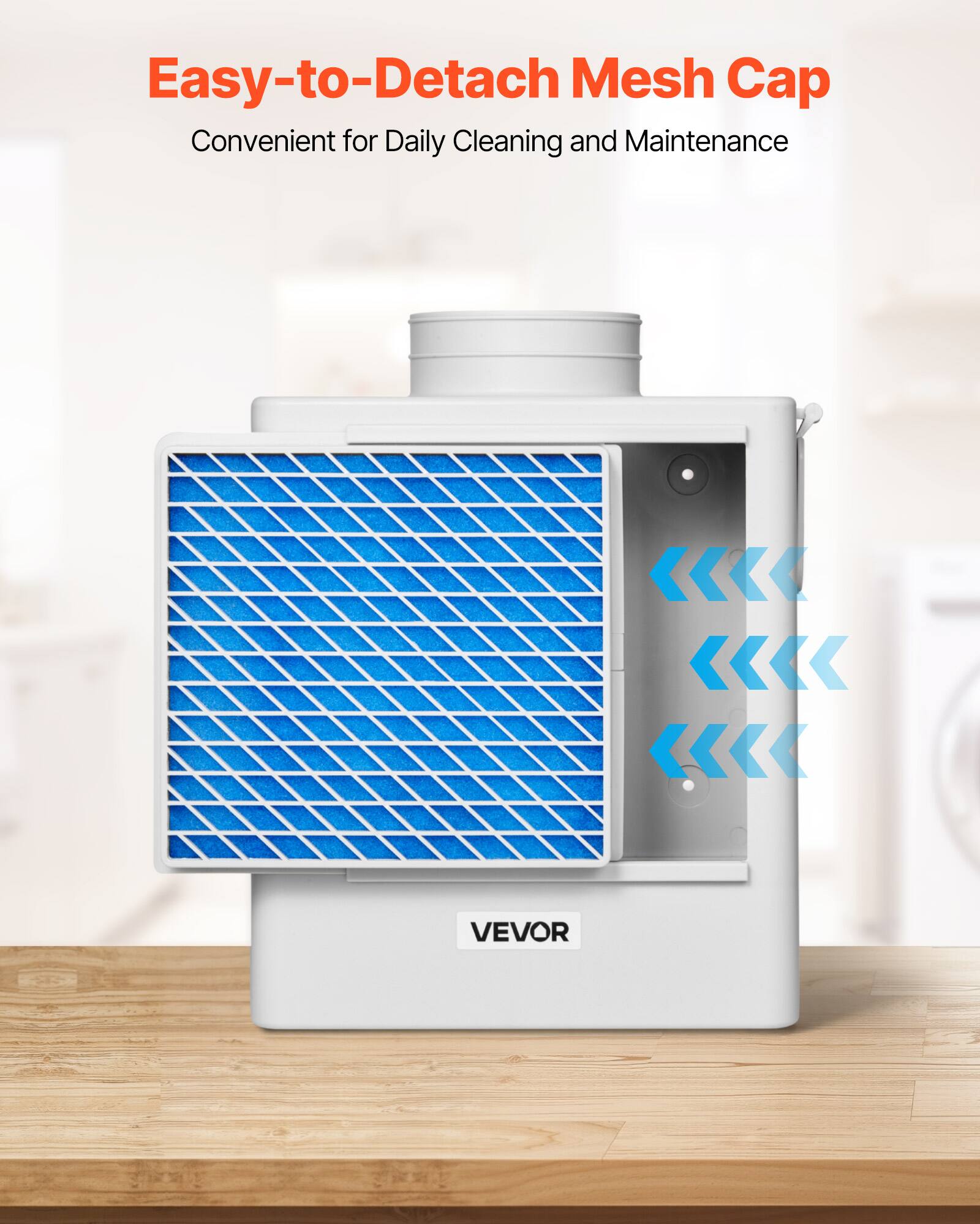 Easy-to-Detach Mesh Cap  
Convenient for Daily Cleaning and Maintenance  
VEVOR