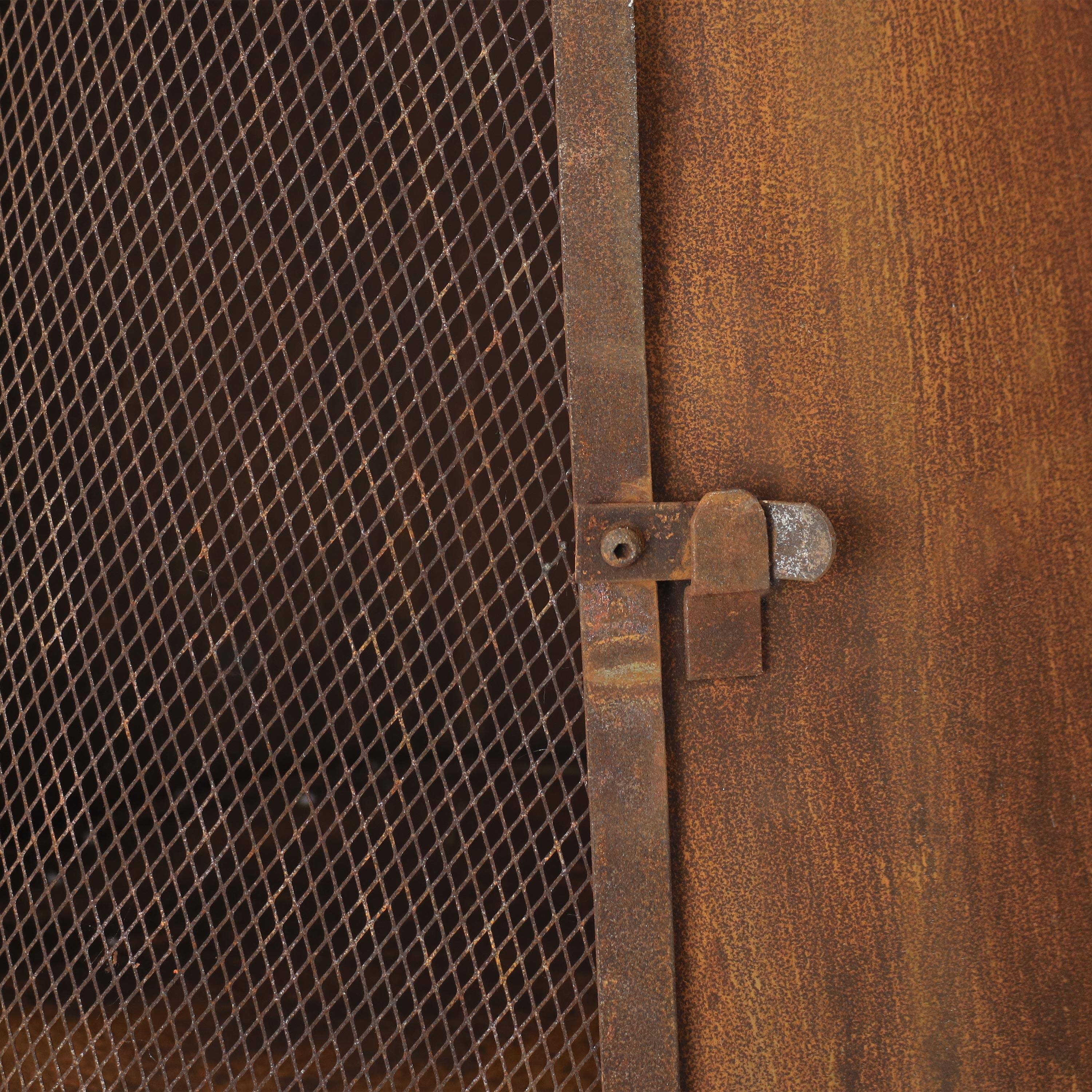 Alt View 10. Sunnydaze - 70 in Steel Wood Burning Chiminea Fire Pit with Rain Cap - Rustic - Dark Orange.