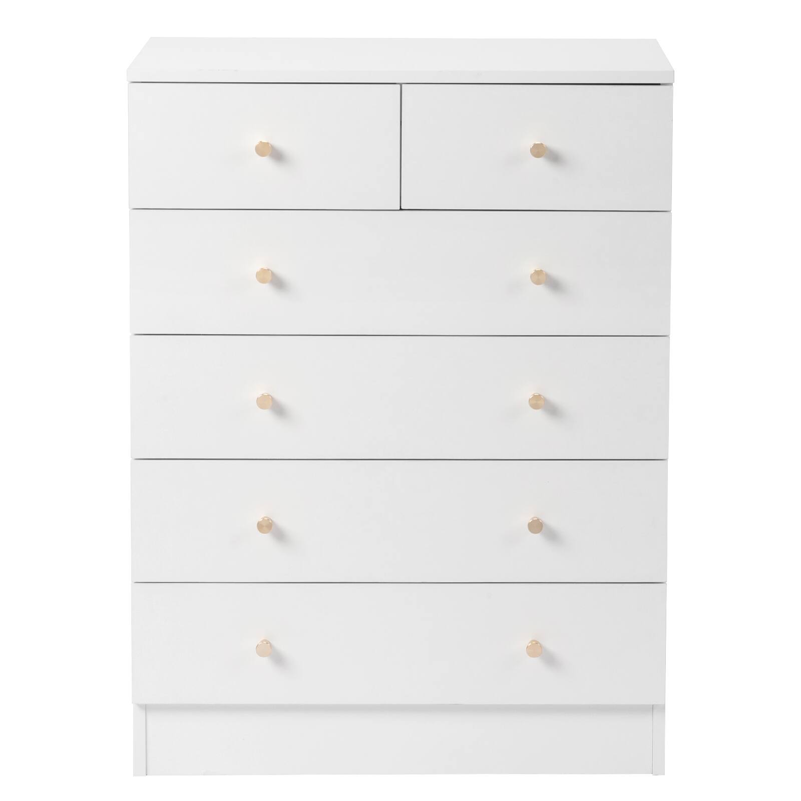 Alt View 6. Kadyn - 6 Drawer Dresser with Gold Handle, Nursery Dresser Chest Of Drawers Organizer - White.
