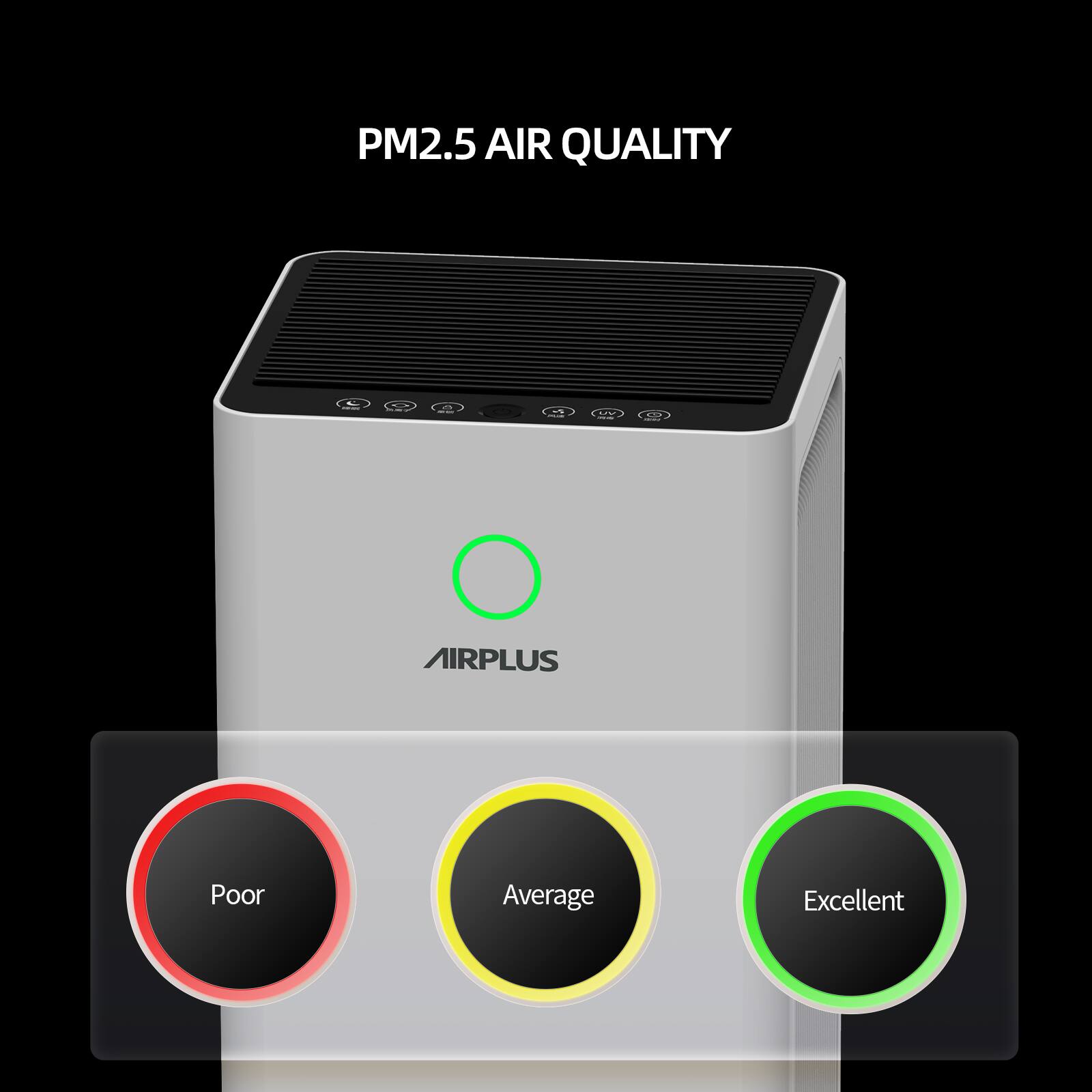 PM2.5 AIR QUALITY

AIRPLUS

Poor Average Excellent