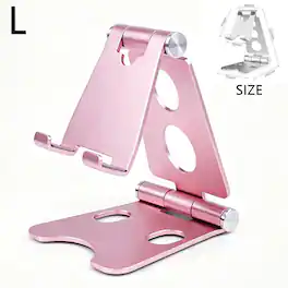 Dteck - Adjustable Foldable Aluminum Alloy Phone Stand for Samsung / iPhone /Google /Universal Phones for Home Office Use - Large-Rosegold