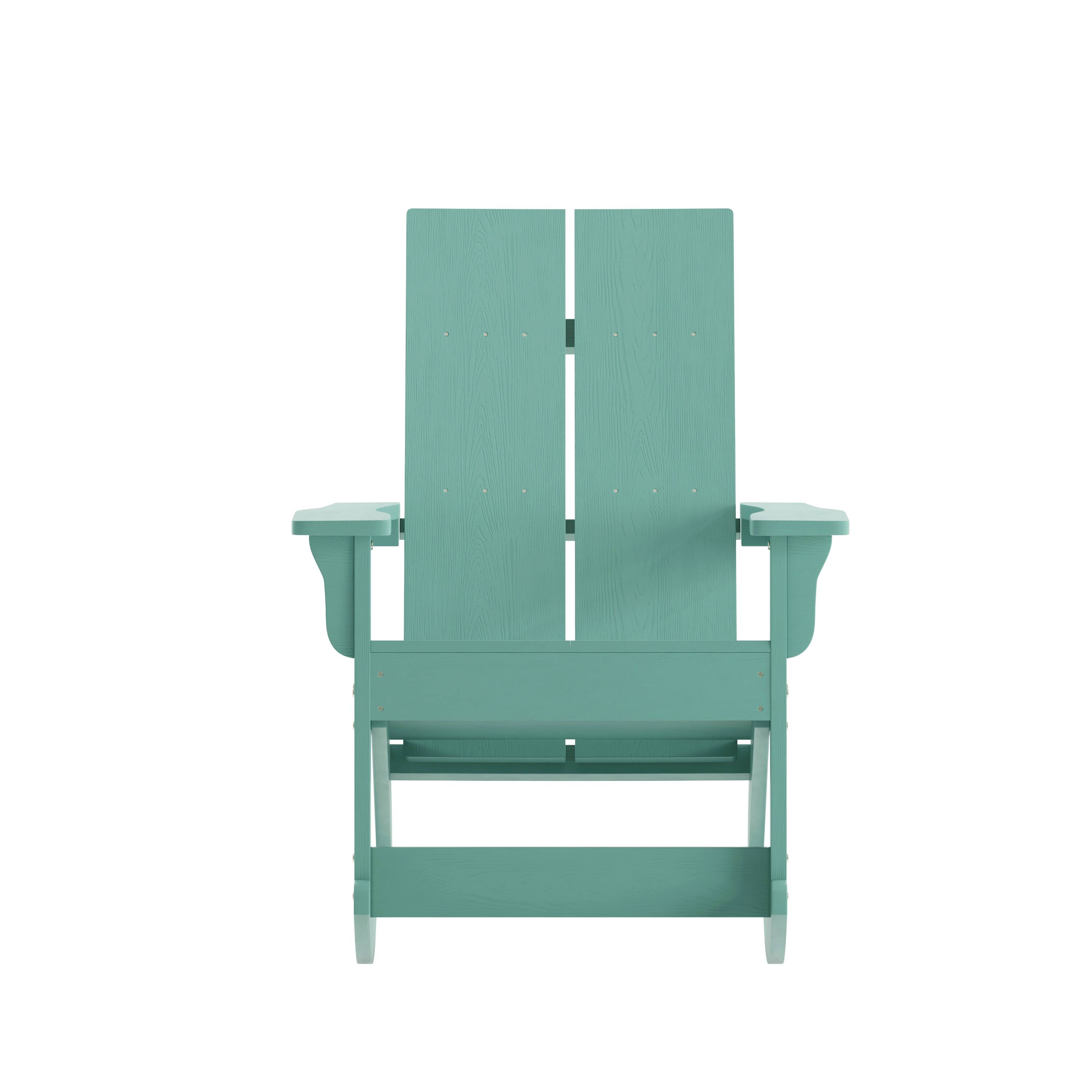 Alt View 10. Emma + Oliver - Set of 2 Modern All-Weather Poly Resin Adirondack Rocking Chairs for Indoor/Outdoor Use - Sea Foam.