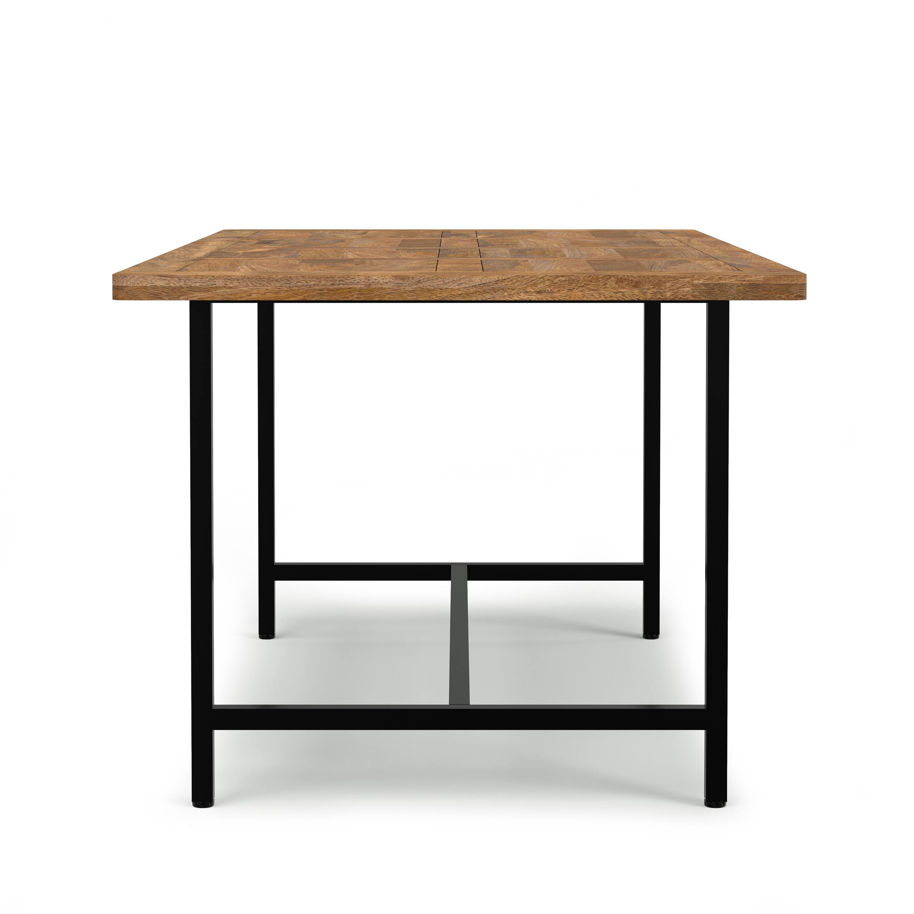 Alt View 1. Simpli Home - Campbell 72 inch x 36 inch Rectangle Modern Industrial Dining Table in Burnt Wax - Burnt Wax.