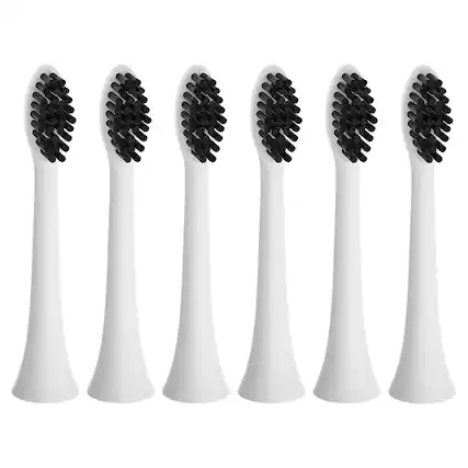 Front. Pursonic - Pursonic Replacement Toothbrush Heads Charcoal Infused Bristles - White.