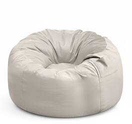 AOITUN - Large 39" Adult Bean Bag Chair, Cream Waterproof Faux Leather Gaming Lounger with Storage Pocket - Gray