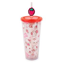 Silver Buffalo - Sanrio Hello Kitty Strawberry Sweets Carnival Cup With Lid | Holds 24 Ounces - Pink