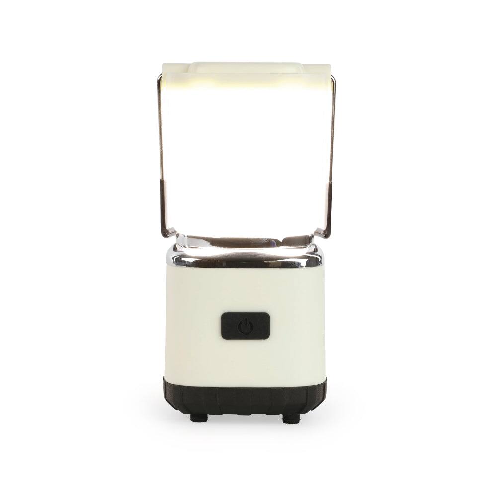 Angle. LUXPRO - Mini Rechargeable LED Lantern, 300 Lumens - Beige.