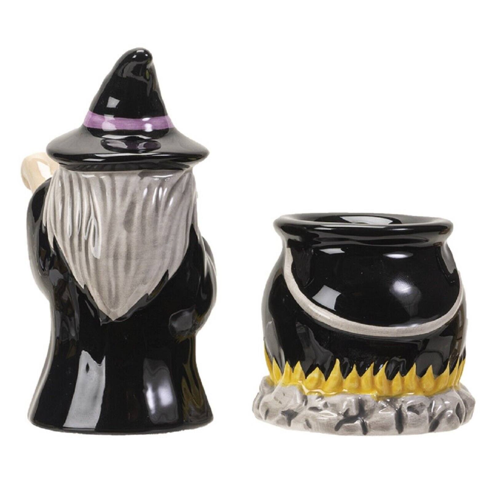 Back. Pacific Trading - Pacific Trading Witch and Cauldron Magnetic Salt and Pepper Shaker Set 2.2 Inch - Black.
