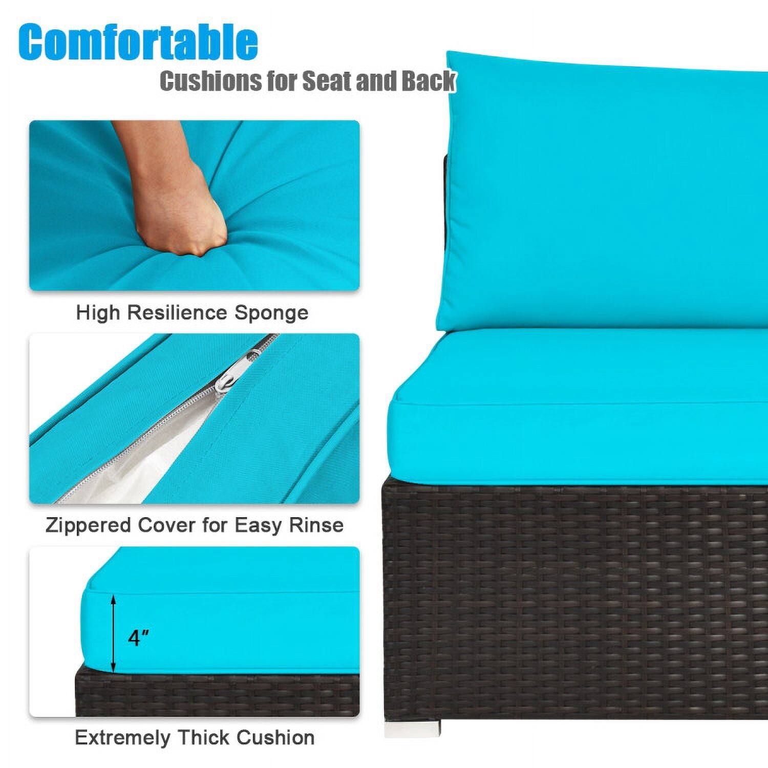 Comfortable Cushions for Seat and Back  
High Resilience Sponge  
Zippered Cover for Easy Rinse  
4" Extremely Thick Cushion