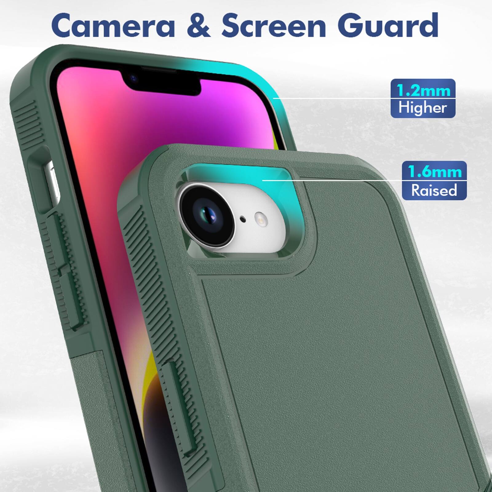 Camera & Screen Guard

1.2mm Higher

1.6mm Raised