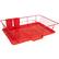 Left. Sweet Home Collection - Steel 3-Piece Large Countertop Dish Drainer with Drain Board & Utensil Holder - Red.
