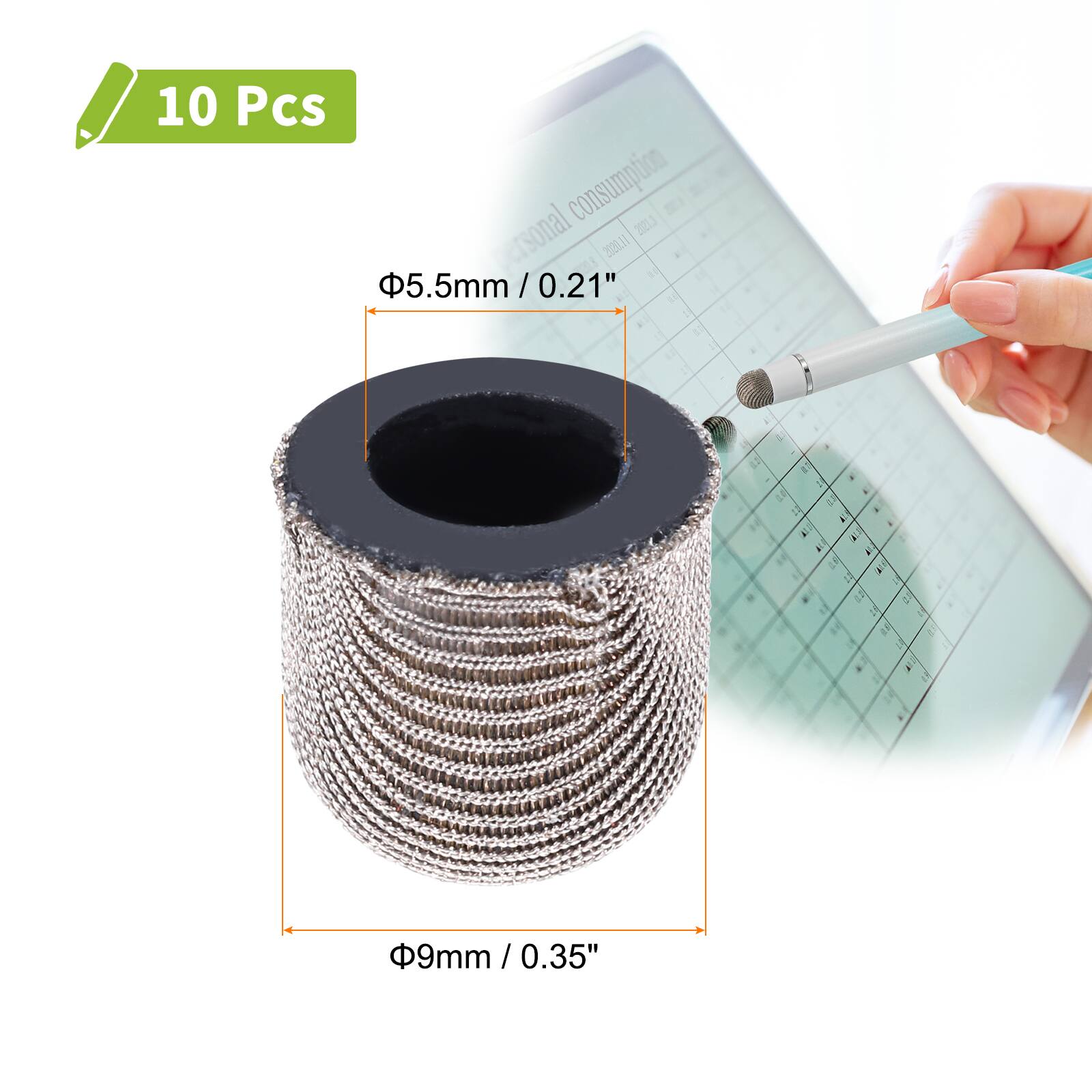 10 Pcs  
Φ5.5mm / 0.21"  
Φ9mm / 0.35"