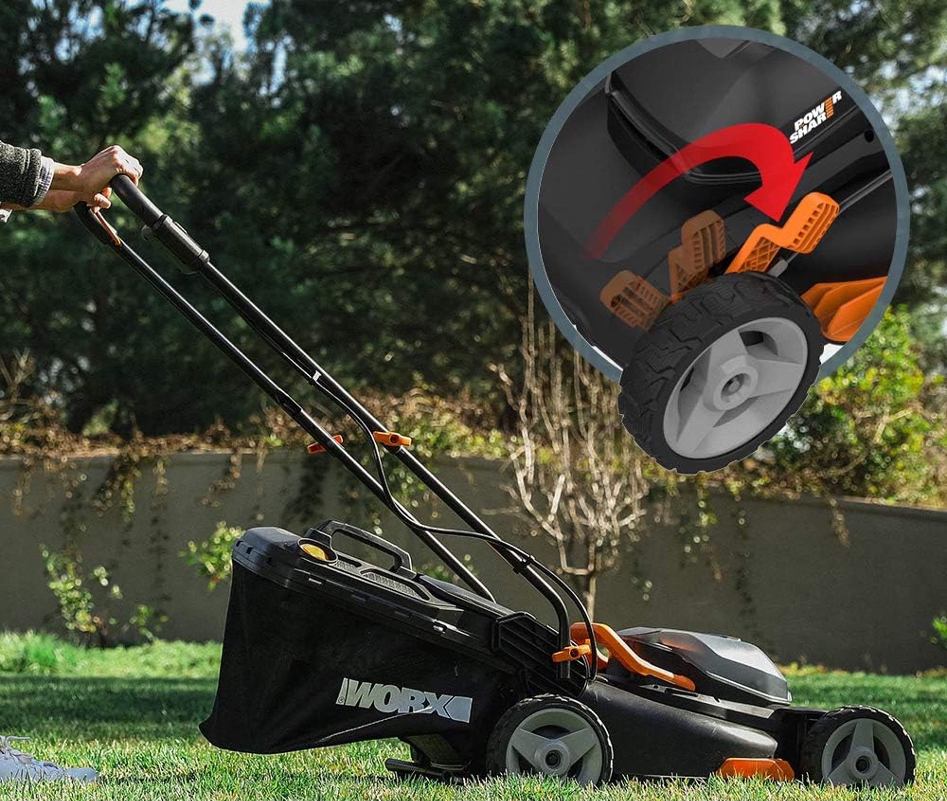 Alt View 13. WORX - 40V 17" Cordless Lawn Mower and 20V 12" Cordless Grass Trimmer Combo Kit (2 x 4.0 Ah Batteries & 1 x Charger) - Black.