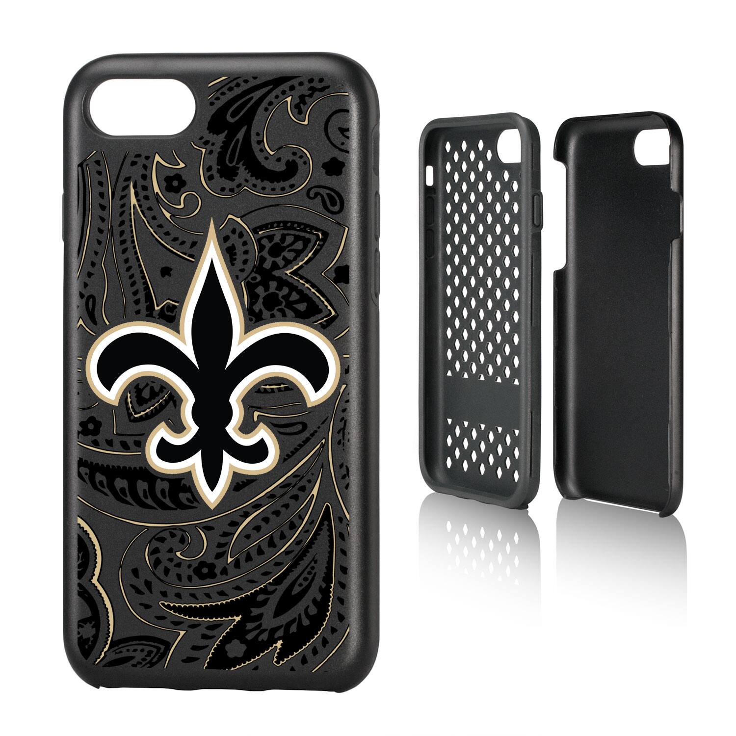 Alt View 3. Keyscaper - New Orleans Saints iPhone Rugged Paisley Design Case - 13 Pro - Multicolor.
