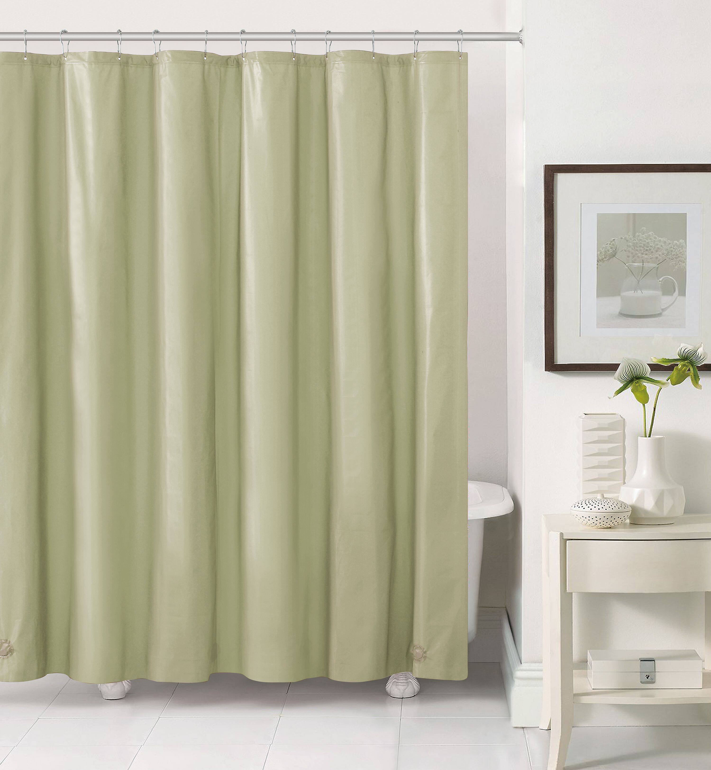 Front. Kate Aurora - Kate Aurora Hotel Heavy Duty 10 Gauge Vinyl Shower Curtain Liners - Sage 72" x 72" Standard Shower Curtain Liner - Sage.