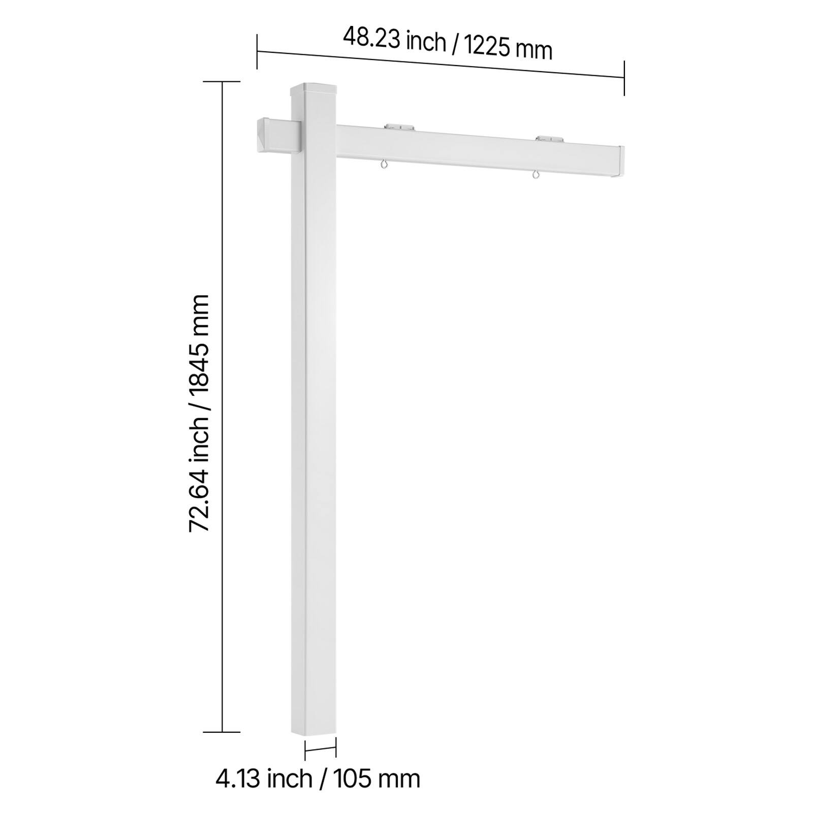 48.23 inch / 1225 mm  
72.64 inch / 1845 mm  
4.13 inch / 105 mm