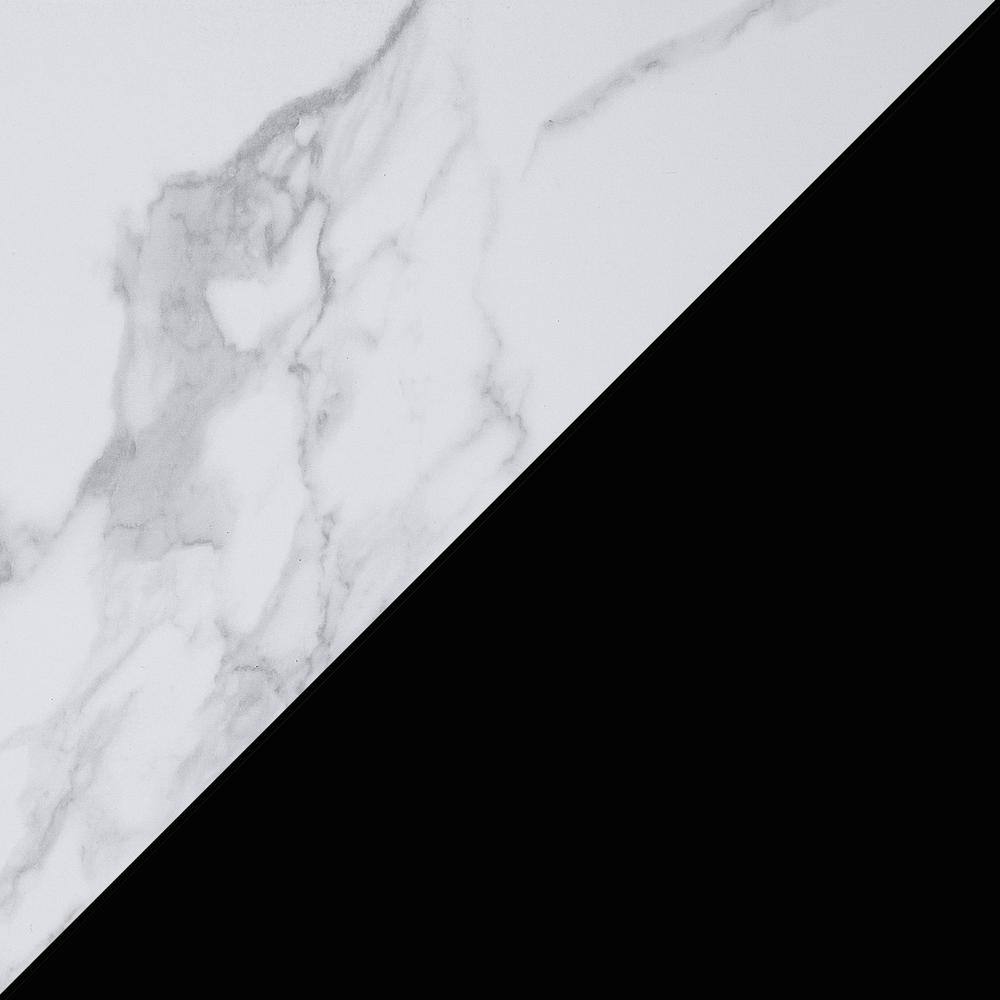 Alt View 2. Convenience Concepts - Oxford Coffee Table with Shelf - White Faux Marble/Black/Marble.