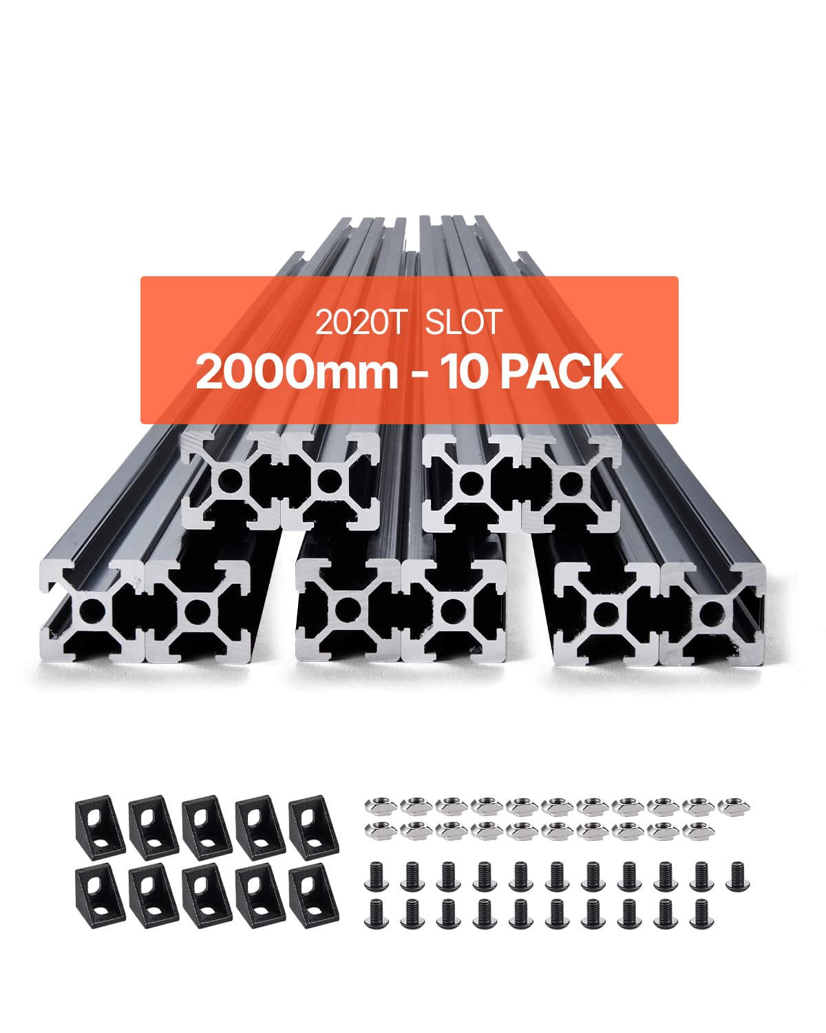 VEVOR - 10PCS 78.7in (2000mm) T Slot 2020 Aluminum Extrusion Profile, European Standard Anodized Linear Rail, High-Strength - Black price history on PriceWatchPro