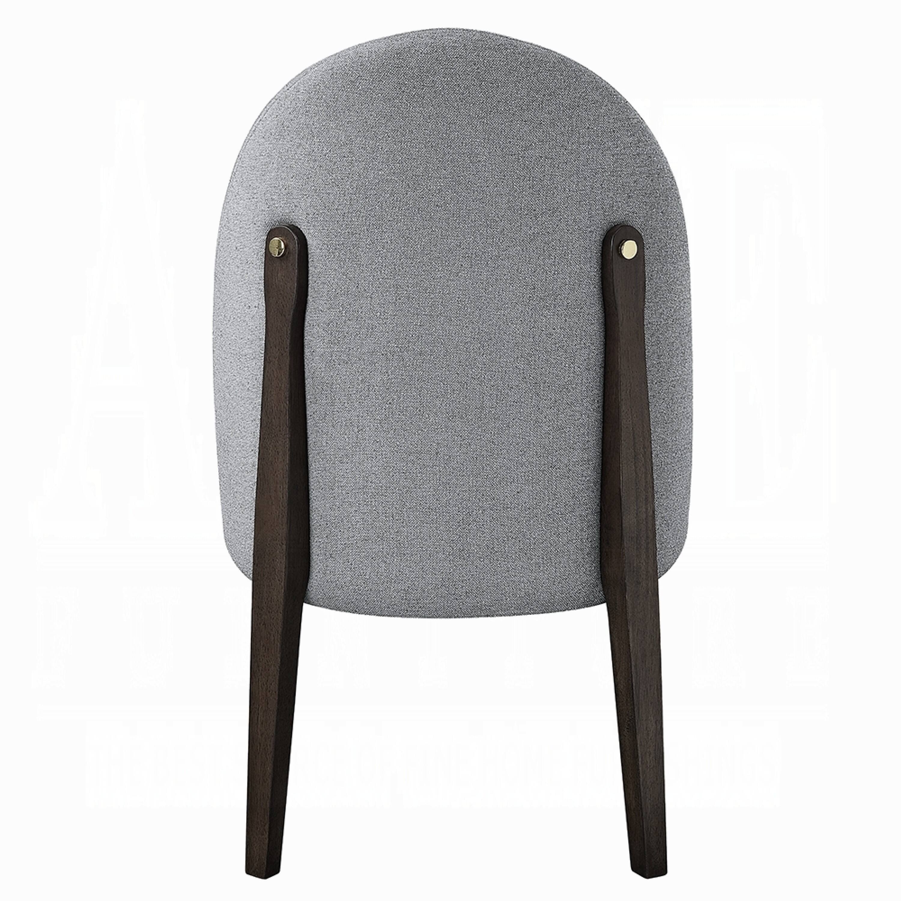 Alt View 2. Manhattan Lane - Jeh Side Dining Chair Set of 2, Gray Chenille - Gray, Espresso Brown.