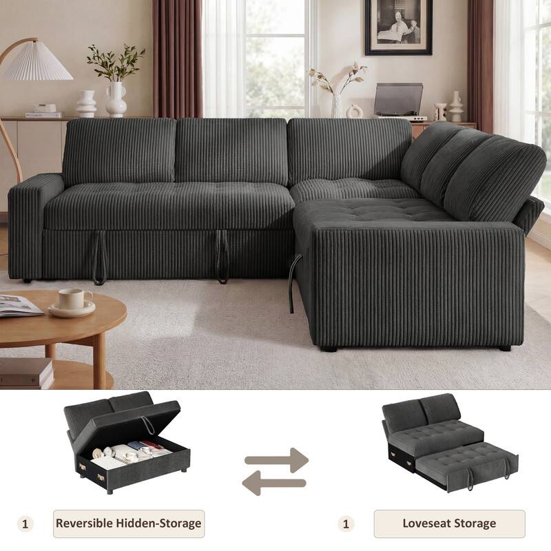 1 Reversible Hidden-Storage  
1 Loveseat Storage