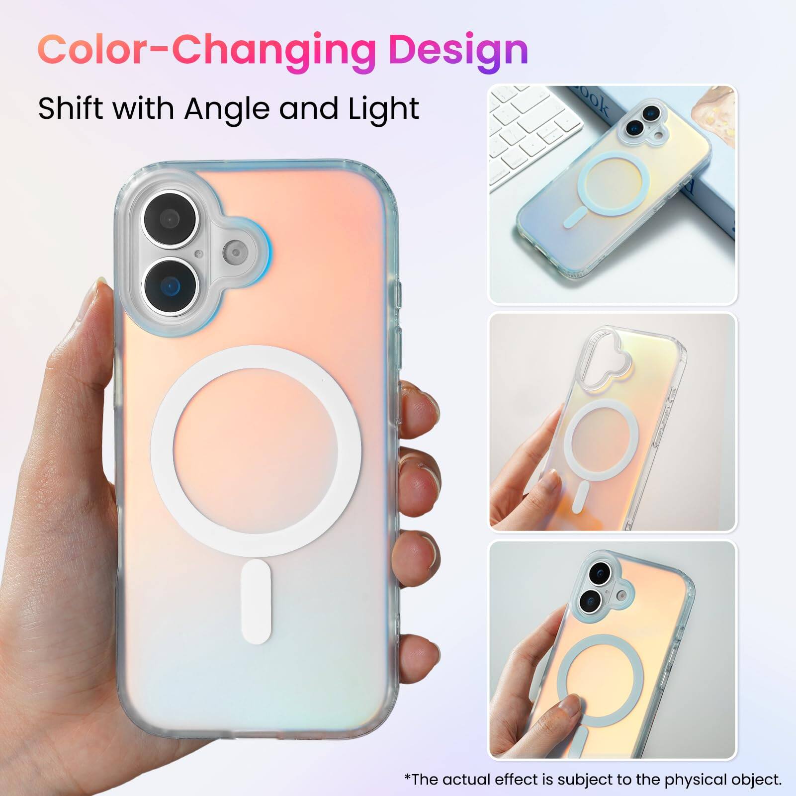 Color-Changing Design  
Shift with Angle and Light  

*The actual effect is subject to the physical object.
