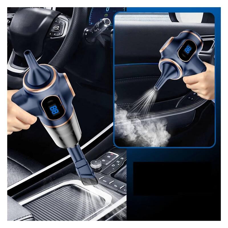 Alt View 2. Luckbyte - 2-in-1 Handheld Vacuum & Cordless Air Duster - Portable Rechargeable Cleaner for Car, Home & PC.