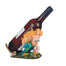 FC Design - 10"H Turquoise Mermaid Wine Rack Bottle Holder Dining Room Figurine - Multicolor
