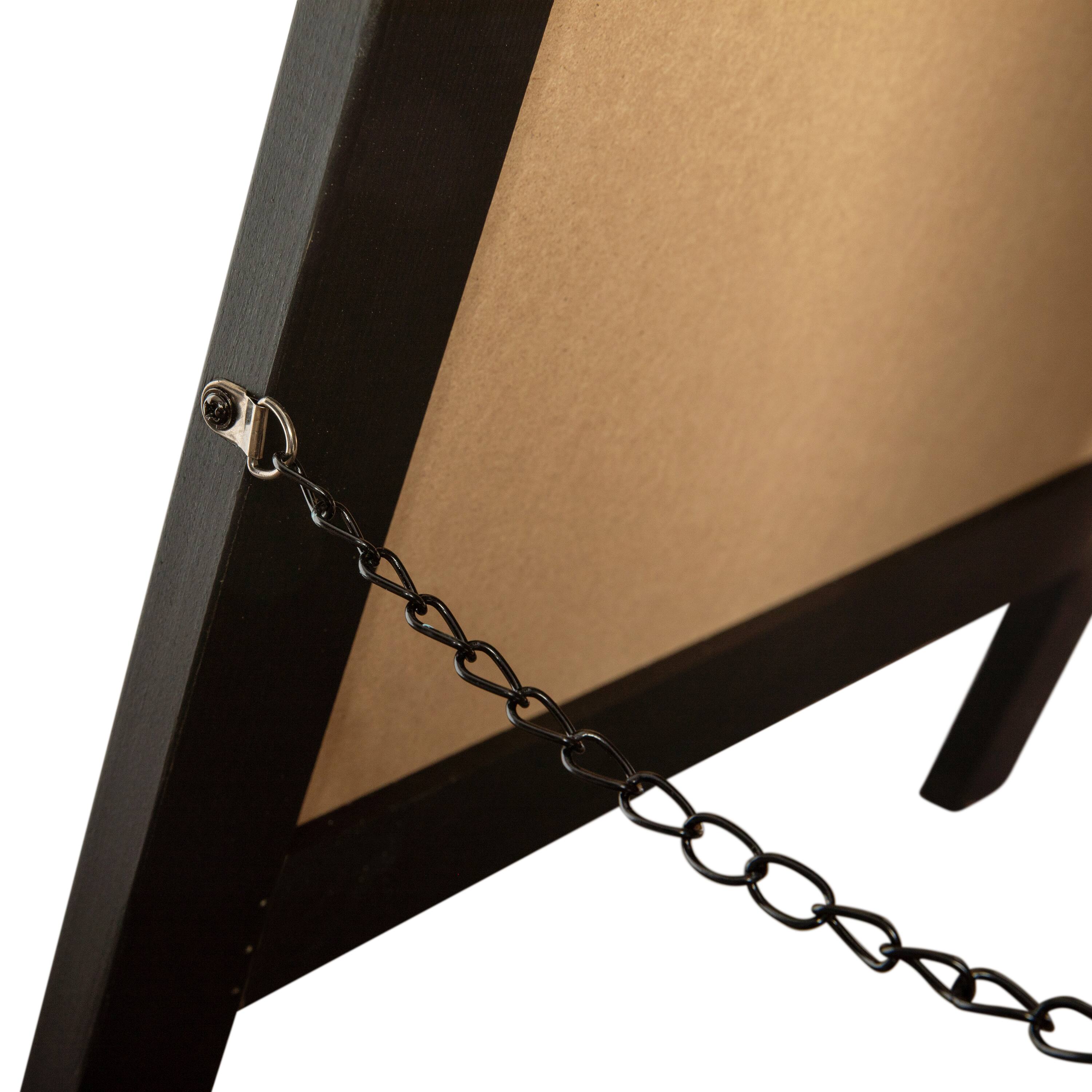Alt View 9. Emma + Oliver - Rustic Double-Sided A-Frame Wooden Chalkboard with Magnetic Surface - Black.