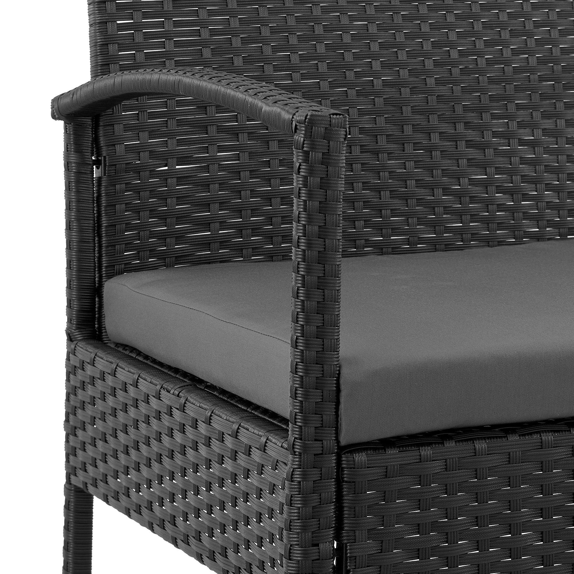 Alt View 1. Manhattan Comfort - Noli Modern 3-Piece Patio Conversation Set - Black and Gray.