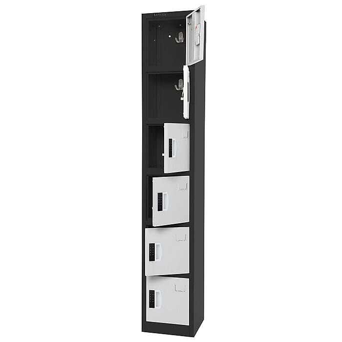 Alt View 1. AdirOffice - Storage Locker 629-Series 72" H 6-Tier Steel Digital Lock 6-Shelf Locker, 4/Pack - Black and White.