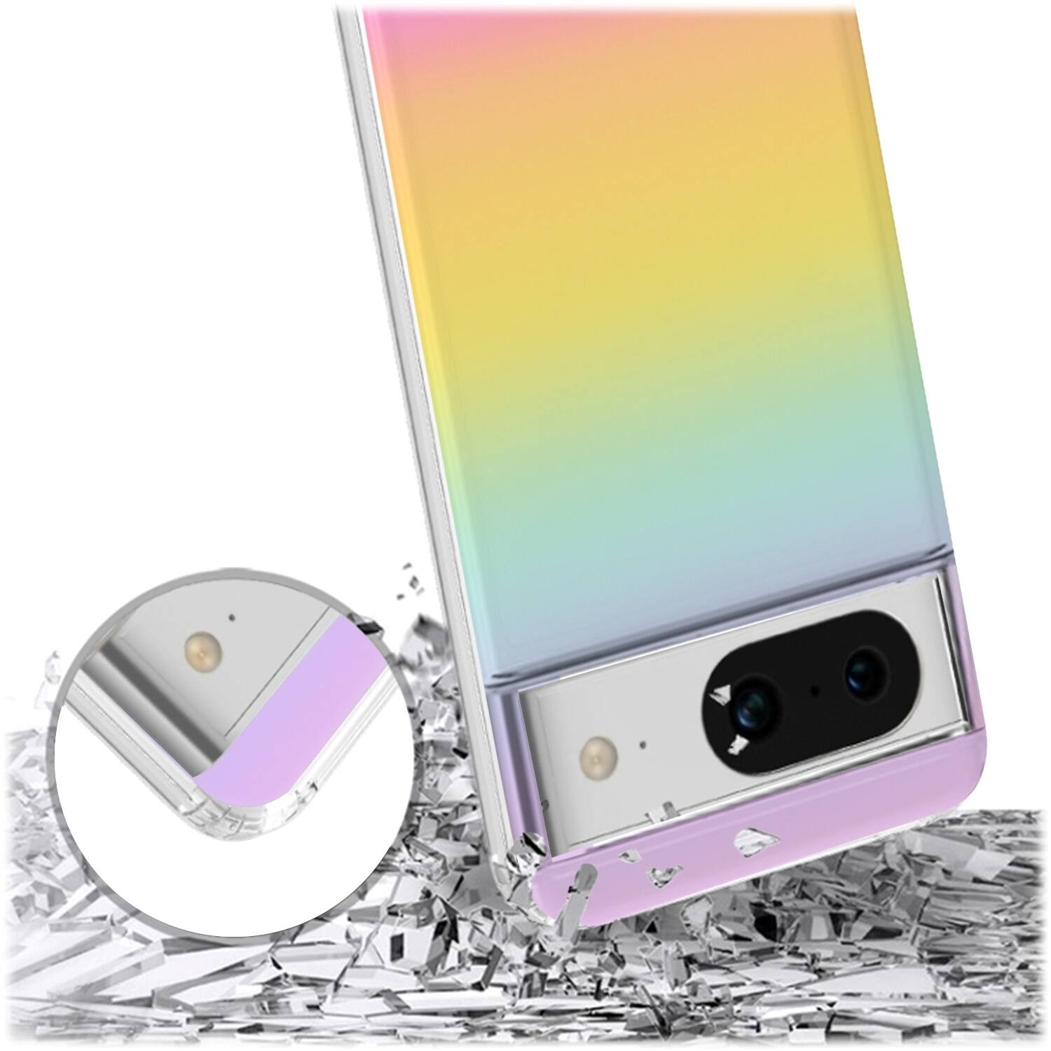 Alt View 13. SaharaCase - Hybrid-Flex Hard Shell Series Case for Google Pixel 8 - Transparent Gradient.