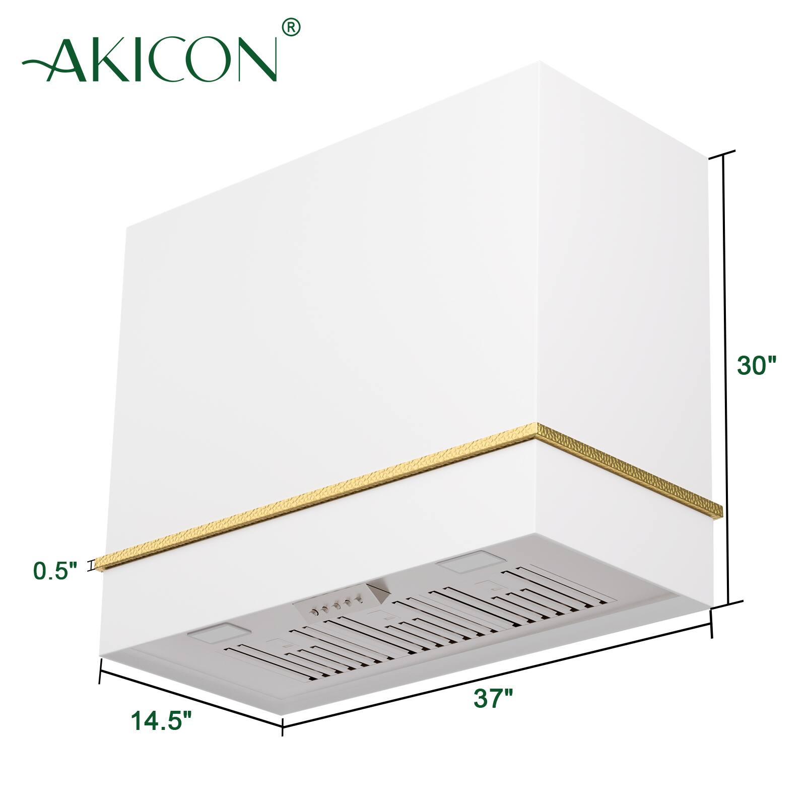 AKICON  
30" x 14.5" x 37"  
0.5"