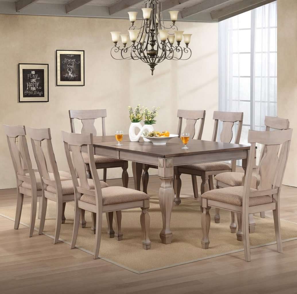 Kings Brand Furniture 9 Piece Dining Set Table with 8 Chairs Brown ...