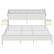 Angle. Bestier - Bestier King Bed Frame Golden Stripe Headboard LED Nightstands Metal Platform No Box Spring - White.