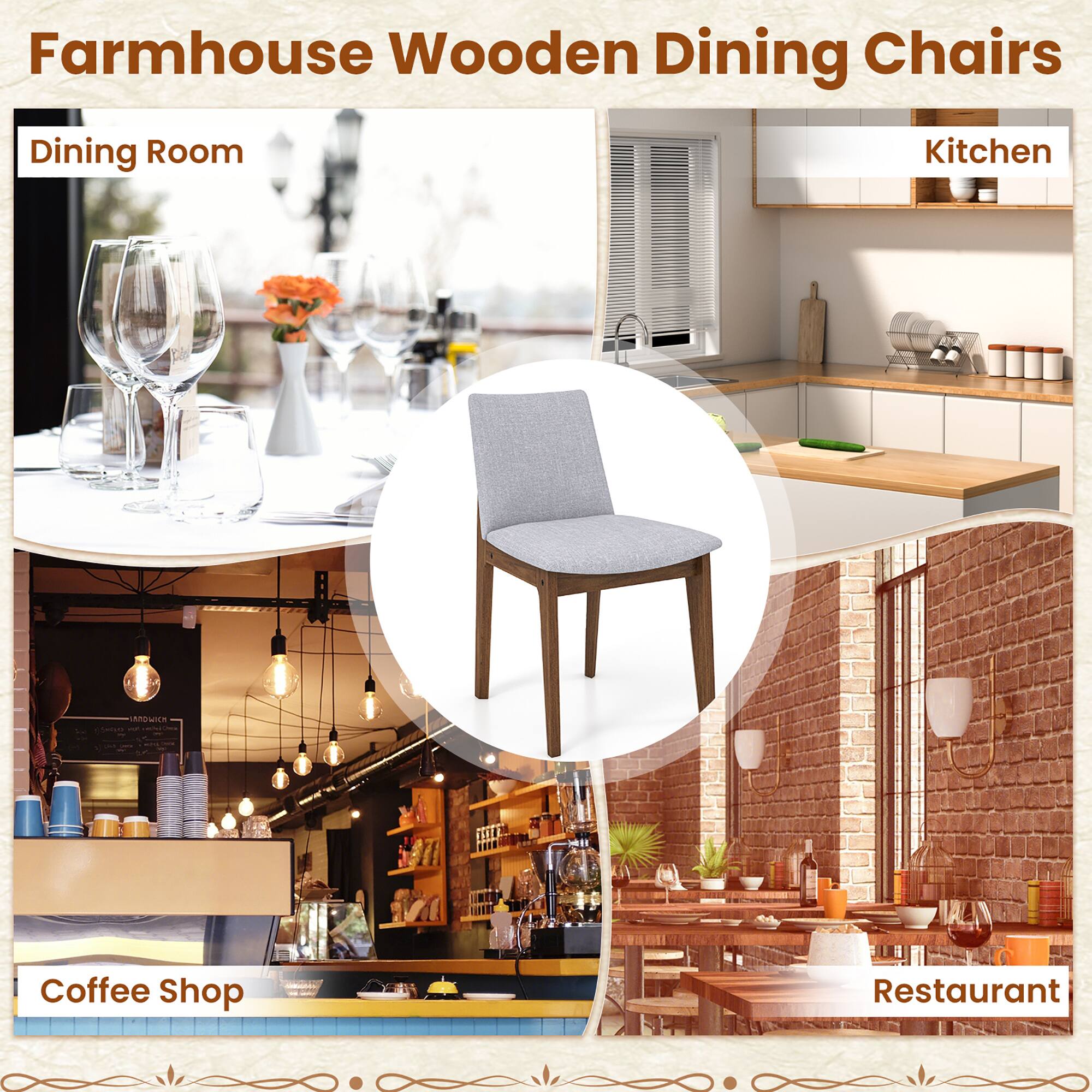 Farmhouse Wooden Dining Chairs

Dining Room

Kitchen

Coffee Shop

Restaurant